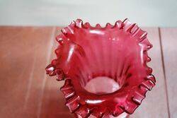 Antique Ruby Glass Mary Gregory Vase 