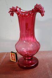 Antique Ruby Glass Mary Gregory Vase 