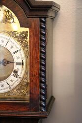 1930and39s Oak Brass Arch Dial Westminster Chime Grand Mother Clock 