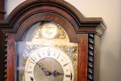 1930and39s Oak Brass Arch Dial Westminster Chime Grand Mother Clock 