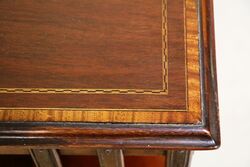 Antique Mahogany Inlaid with Crossbanding 2 Tier Revolving Bookcase 