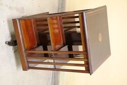 Antique Mahogany Inlaid with Crossbanding 2 Tier Revolving Bookcase 