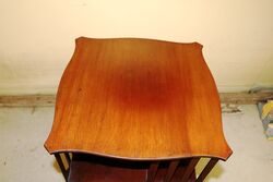 Antique Mahogany Queen Ann Cab Leg Revolving Bookcase 