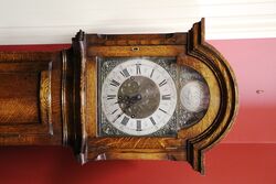 Stunning Art Deco English Oak Grandmother Clock 