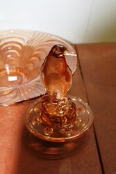 Art Deco 3Piece pinkpeach glass Libochovice and39Penguinand39 Float Bowl 