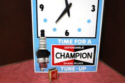 Rare Original Vintage BLUE Champion Spark Plug Wall Clock