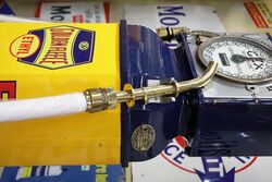 Antique GEX Manual Petrol Pump Restored in Golden Fleece Livery 