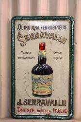 Antique Serravallo Pictorial Pressed Tin Advertising Sign  