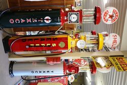 Vintage THEMIS Manual Petrol Pump Restored in Shell Livery