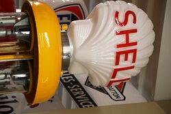 Vintage THEMIS Manual Petrol Pump Restored in Shell Livery